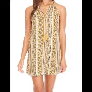 Pink Rose Sleeveless Tassel Tank Dress